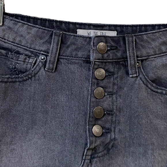 Free People We The Free Distressed Denim Mini Skirt - Picture 3 of 7